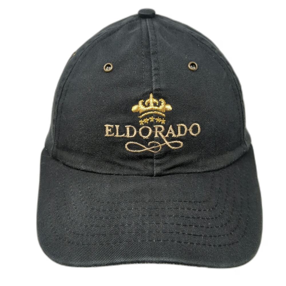 Eldorado Baseball Cap Black Gold One Size Reversible Houndstooth Slideback Hat